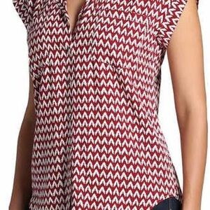 JACHS Girlfriend Red Cap Sleeve Buttoned Blouse